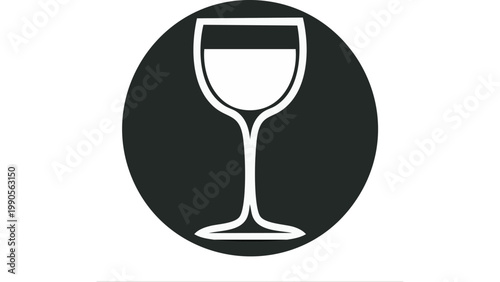 Wine glass icon representing beverage alcohol drink service and dining experience concept vector