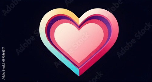 heart, love, red, outline, hollow, romance, valentine, symbol, icon, shape, passion, romantic, design, simple, affection, element, graphic