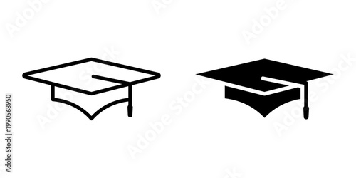 Tableau sur toile Mortarboard icon set