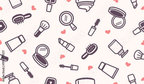 Cosmetic pattern background vector design