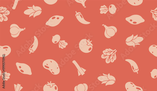 Mixed vegetables pattern background vector design