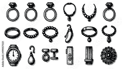 Various jewelry items and accessories on display for fashion and shopping needs