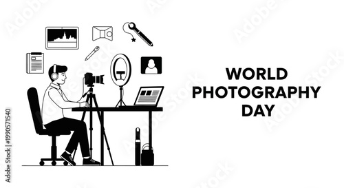 World Photography Day celebration with a photographer creating content.
