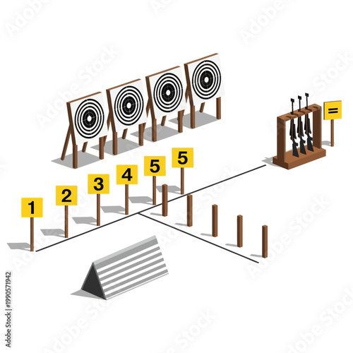 Archers compete in an obstacle course to hit targets with precision and skill