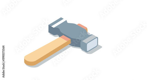 Isometric Hammer Vector Illustration for Construction, Repair, and Carpentry Design