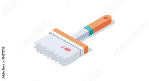 Isometric Paint Brush Illustration for Home Improvement and DIY Projects