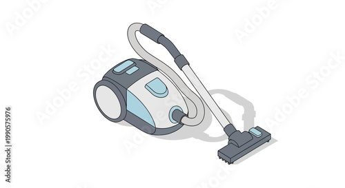 Modern Vacuum Cleaner Isometric Vector Illustration for Home Cleaning and Domestic Maintenance