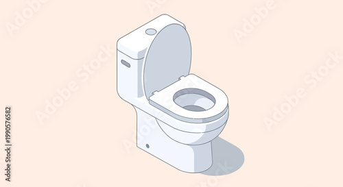 Isometric Illustration of an Engineer Supervising an Automated Robotic Assembly Line in a Modern Industrial Factory Setting