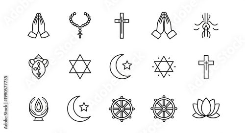 Collection of Religious Symbols and Icons.