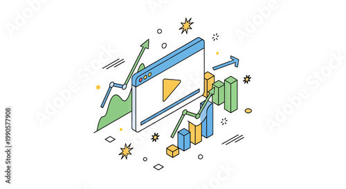Professional Businesswoman Presenting Positive Sales Growth Graph on Presentation Board