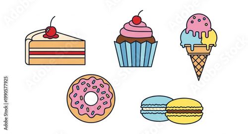 Assortment of Delicious Desserts and Sweets Collection.