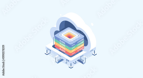 Isometric Blue Cooking Pot with Open Lid, Professional Kitchenware Vector Illustration Isolated on White Background