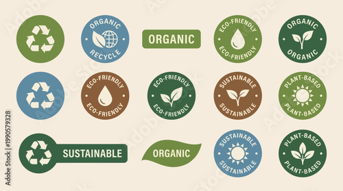 Eco friendly labels and icons set.