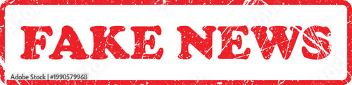 Bold 'fake news' stamp a critical commentary on misinformation and media integrity in the digital age