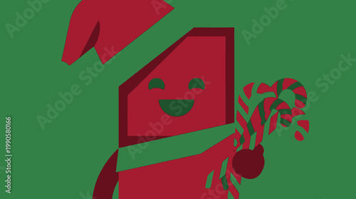 A smiling cartoon character celebrating with fireworks.