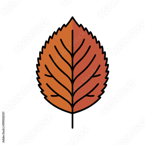 シンプルな落ち葉のカラーアイコン