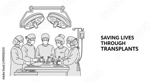 Medical team performing surgical operation in operating room.