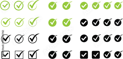 Check mark symbols icons.