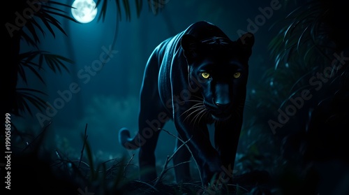 Fierce black panther head illustration isolated on white background

