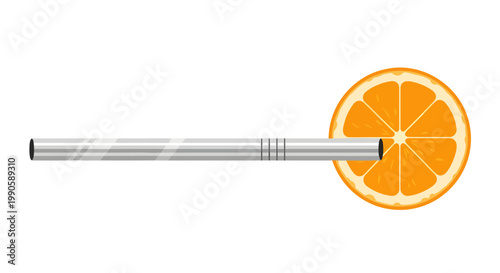 E-cigarette and orange slice, nicotine and fruit concept