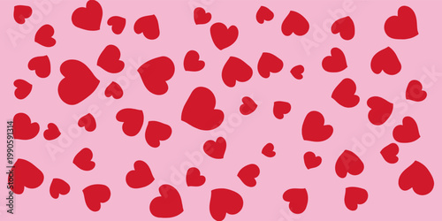 Seamless heart pattern for Valentine’s Day design. Romantic holiday background with trendy abstract heart ornaments. Vektor eps 10