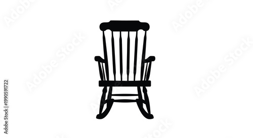 Black rocking chair design presented as a striking silhouette