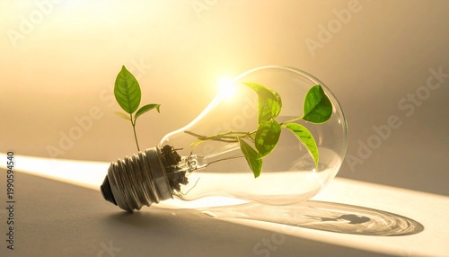 Light Bulb with Plant Sprouts