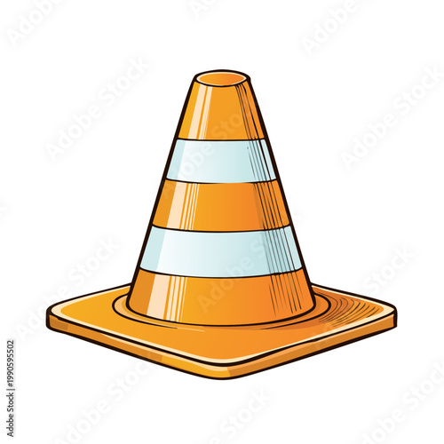 Bright Orange Traffic Cone with White Reflective Stripes, Safety Barrier Cone for Roadwork and Construction