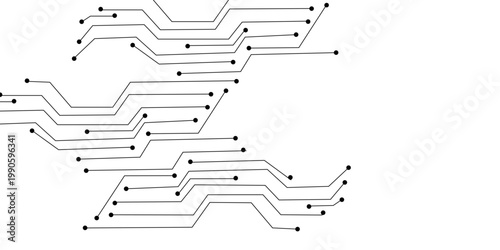 White circuit board technology background design .Dots and lines connection circuit design vector futuristic circuit board . components representing technology and innovation	