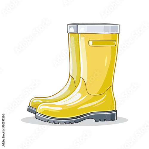 Bright Yellow Rubber Rain Boots for Outdoor Protection and Gardening