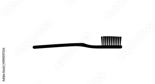 Simple silhouette of a toothbrush against a plain white background