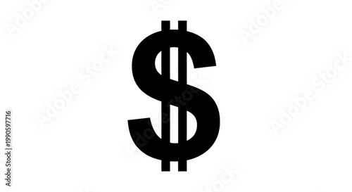A simple black and white illustration of a united states dollar sign