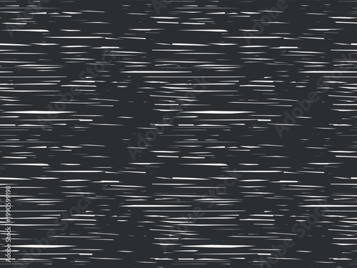 Abstract seamless pattern horizontal brush strokes white lines on dark background modern grunge texture dynamic motion effect striped repeat surface contemporary textile wallpaper design