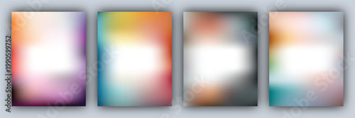 Four abstract gradient backgrounds a spectrum of soft colors and smooth transitions