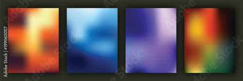 Abstract gradient composition four vertical panels of vibrant blended colors in a modern art style