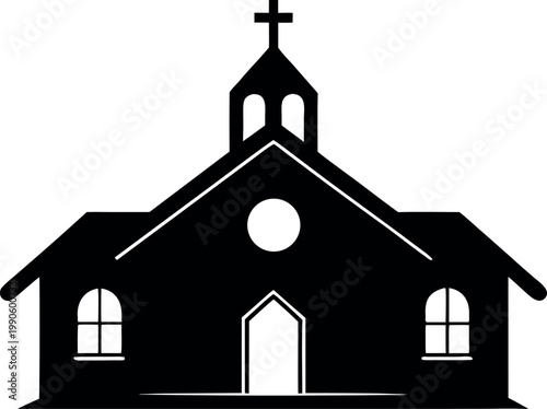 church silhouette vector, church building black symbol