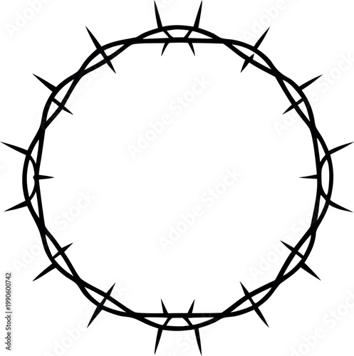 Crown of thorns vector illustration, symbol of suffering and sacrifice