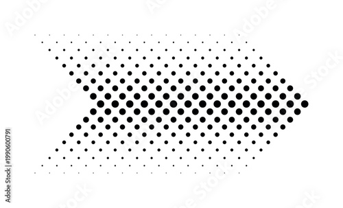 Valokuva Abstract halftone arrow shape made of black dots gradient direction concept mini