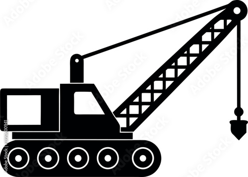 crane truck silhouette vector, crane black symbol, crane icon