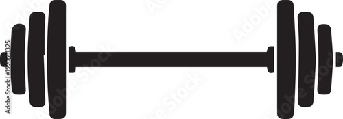 Fitness Gym Barbell Weightlifting Equipment Silhouettes