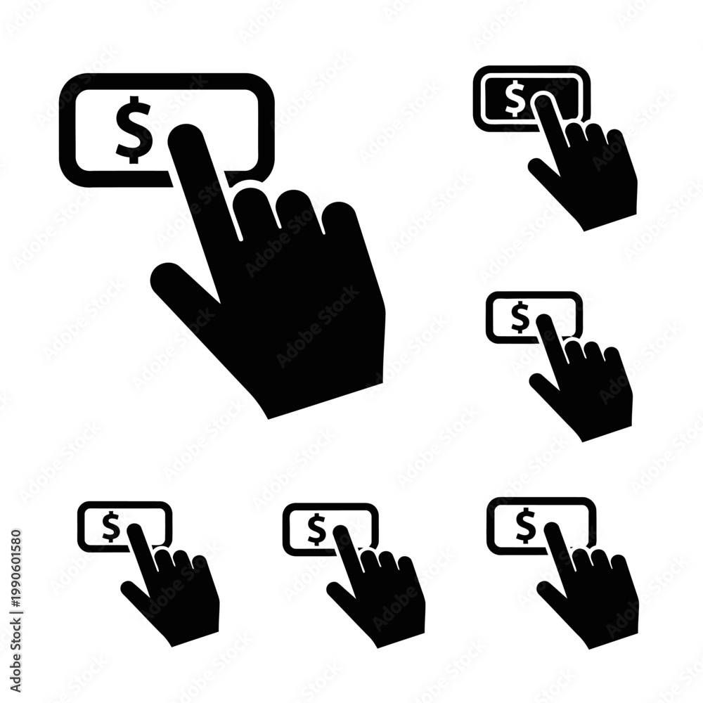 Obraz premium Clicking Button with Dollar Sign - Online Payment, E-commerce, Digital Transaction Concept
