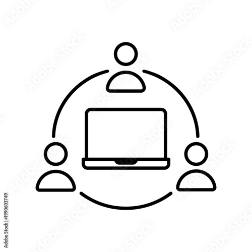 Laptop icon vector. System administrator illustration sign. pc symbol. Devops logo.  