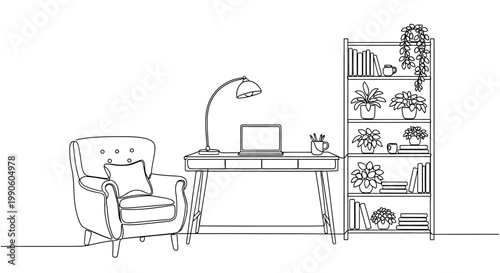 Furniture includes a chair and desk.