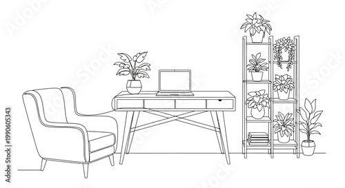 Modern Office Armchair with Upholstery.