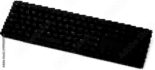 Grunge halftone vector of computer keyboard in transparent png design