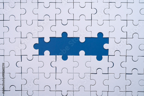 Missing piece puzzle concept highlights problem solving and strategic gaps