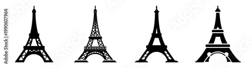 eiffel tower progression growth stages flat design vector illustration