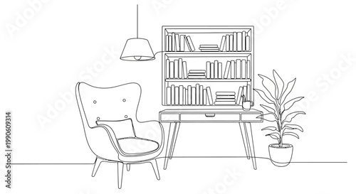 Modern Armchair with Upholstered Seat.