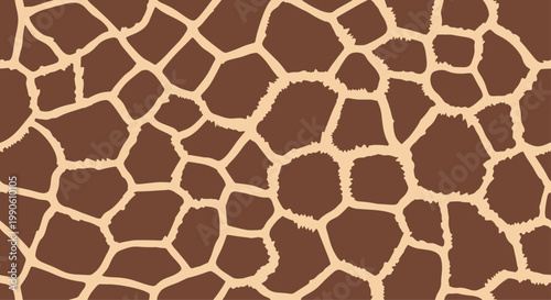 Seamless giraffe skin pattern texture displays brown spots on a light beige background for wild animal and nature themed designs.