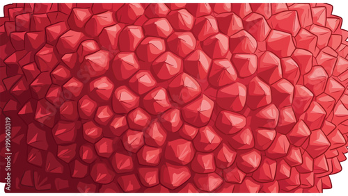 Close-up Red Lychee Fruit Skin Texture Macro Background, Tropical Exotic Food